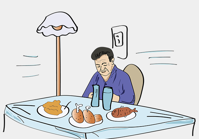 大魚大肉、吃飯、老人-康興醫(yī)療器械官網(wǎng)